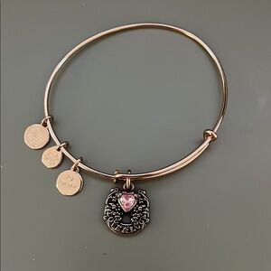 Alex and Ani Gold and Pink Charm Bracelet